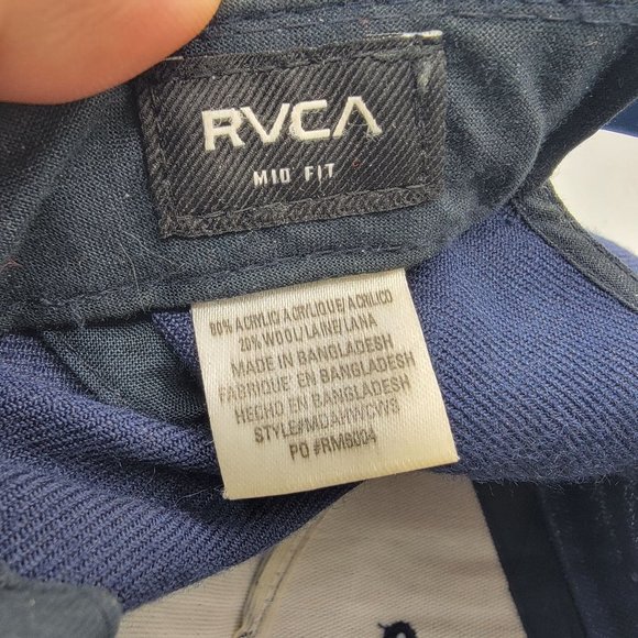 RVCA Common Wealth Snapback Hat Mid Fit Blue Adjustable Comfort Casual - Picture 8 of 9